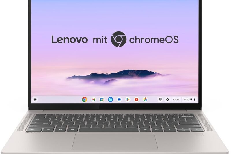 Lenovo Chromebook Plus Laptop | 14-Zoll WUXGA OLED Touch-Display | MediaTek Kompanio Ultra 910 | 16 GB RAM | 256 GB Speicher | Arm Immortalis G925 Grafik | ChromeOS | QWERTZ | 3 Monate Premium Care